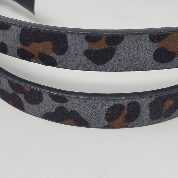 MNG MANGO SKINNY GREY ANIMAL CHEETAH PRINT BELT SILVER ROUND BUCKLE WOMEN MEDIUM - Picture 4 of 13